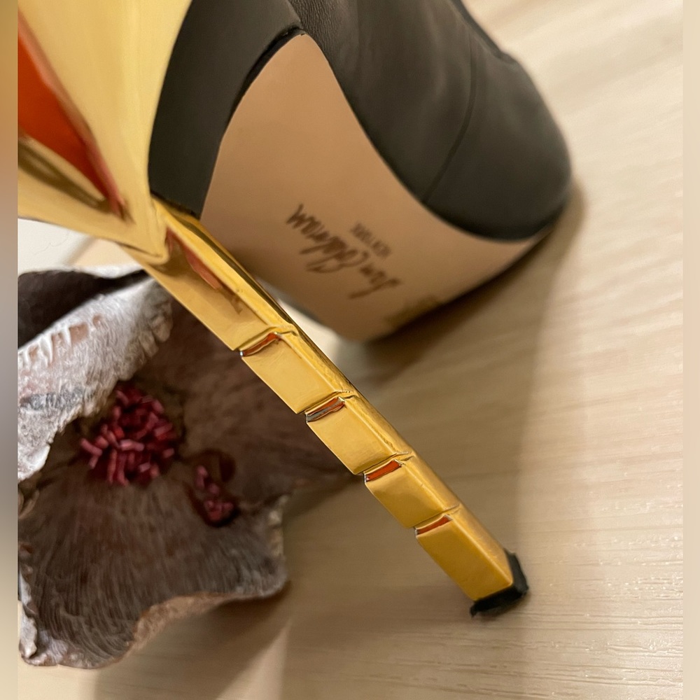 Sam Edelman SEXY stiletto booties with gold heels